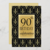 第90回誕生日パーティーパーソナライズされた招待状 招待状 (正面/裏面)