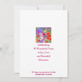 第90回誕生日パーティーフローラモダン招待90 招待状 (裏面)