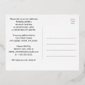 第90回誕生日会:, はっきりしたFireworks カラフル Look 箔招待状ポストカード (裏面)