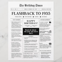 第90回誕生日新聞1935 モノトーンの