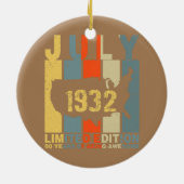 第90回誕生日1932年7月90年素晴らし間 セラミックオーナメント (裏面)