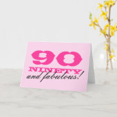 第90女性のためのバースデー・カード| 90およびすばらしい! カード (黄色い花)