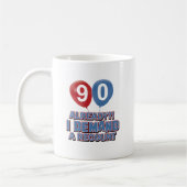 第90年の誕生日のデザイン コーヒーマグカップ (左)