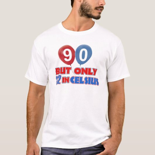 第90年の誕生日のデザイン Tシャツ (正面)