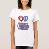 第90年の誕生日のデザイン Tシャツ (正面)