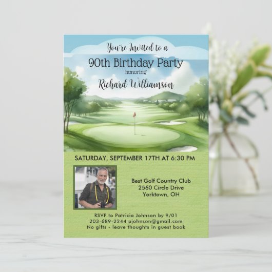 第90期男子バースデーパーティー写真ゴルフ 招待状 (スタンド正面)