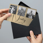 第90期男性誕生日写真招待状 ポストカード