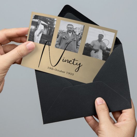 第90期男性誕生日写真招待状 ポストカード