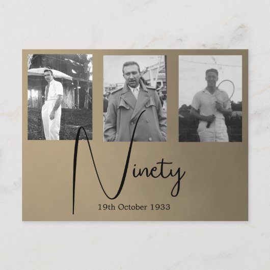 第90期男性誕生日写真招待状 ポストカード (正面)