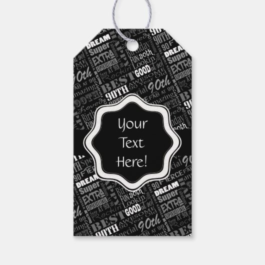 第90期素晴らし誕生日パーティモノグラパーソナライズされたム ギフトタグ (正面)