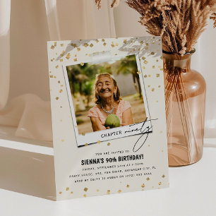 第90章おもしろいモダン写真90誕生日 招待状