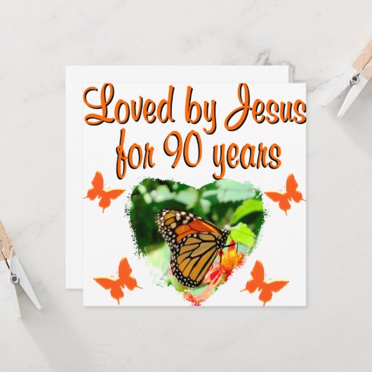 第90蝶誕生日 カード (正面/裏面インサイチュ)