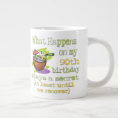 第90誕生会のギフト。 起こる何が私の第90で ジャンボコーヒーマグカップ (右)