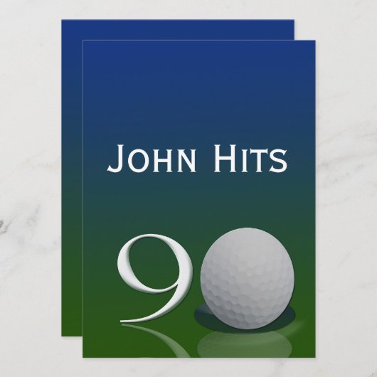 第90誕生会のゴルフ招待のテンプレート 招待状 (正面/裏面)