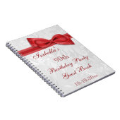 第90誕生会のダマスク織および弓 ノートブック (右側)