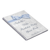 第90誕生会のダマスク織および弓 ノートブック (右側)