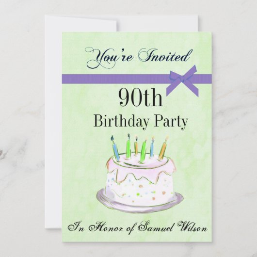 第90誕生会のパーソナライズな招待状 招待状 (正面)