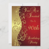 第90誕生会のパーソナライズな招待状 招待状 (正面)