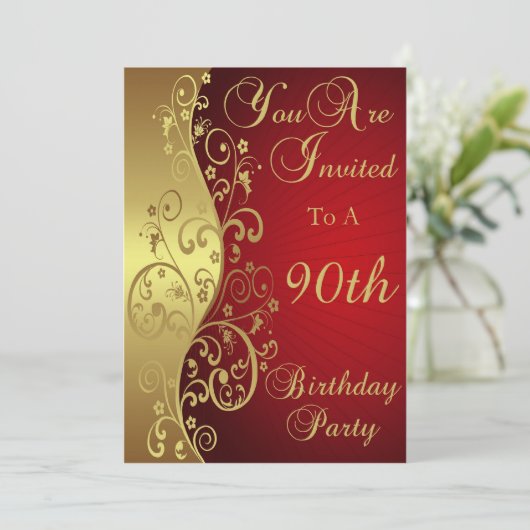 第90誕生会のパーソナライズな招待状 招待状 (スタンド正面)
