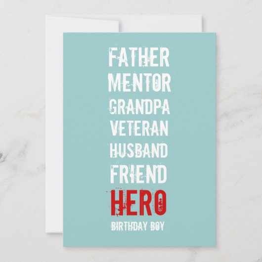 第90誕生会の英雄の招待状 招待状 (正面)