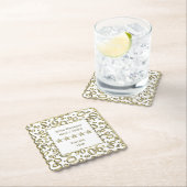 第90誕生会の金ゴールドか白いパターンテーマ ペーパーコースター (インサイチュ)