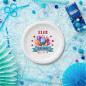 第90誕生日のお祝いのカラフルの気球C01IZ ペーパープレート (パーティー)