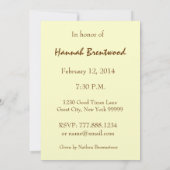 第90誕生日のパーティの招待状の金ゴールドのばら色の花束 招待状 (裏面)