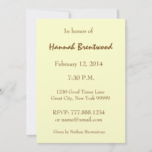 第90誕生日のパーティの招待状の金ゴールドのばら色の花束 招待状 (裏面)