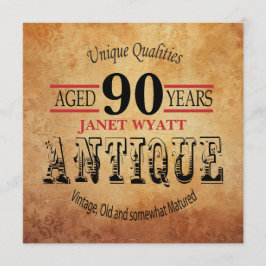 第90誕生日のパーティの招待状|のヴィンテージ- DIYの年齢 招待状