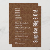 第90誕生日のモダンなワインおよび白いA01を驚かして下さい 招待状 (正面/裏面)