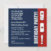 第90誕生日のモダンな赤白青はW302を主演します 招待状 (正面)