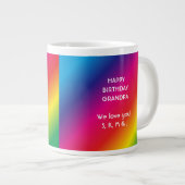 第90誕生日の世界の最も最高のですばらしい虹 ジャンボコーヒーマグカップ (正面右)
