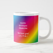 第90誕生日の世界の最も最高のですばらしい虹 ジャンボコーヒーマグカップ (右)
