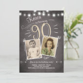 第90誕生日の招待状のヴィンテージ90の誕生日 招待状 (スタンド正面)