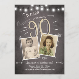 第90誕生日の招待状のヴィンテージ90の誕生日 招待状