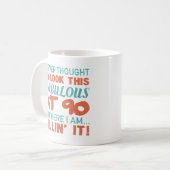 第90誕生日の素晴らしい女性 コーヒーマグカップ (正面左)