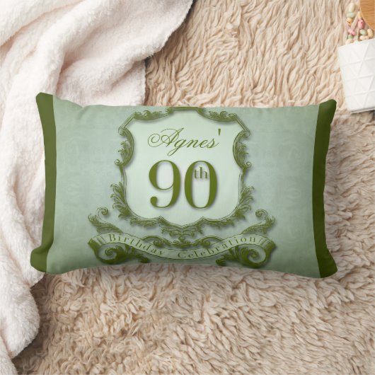 第90誕生日の腰神経の枕メッセージの背部を緑化して下さい ランバークッション (ブランケット)