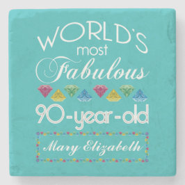 第90誕生日ほとんどのすばらしくカラフルな宝石のターコイズ ストーンコースター