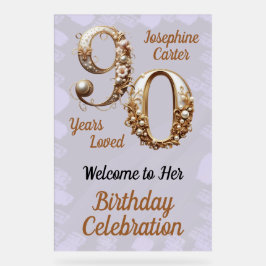 第90誕生日エレガントパーティー アクリルサイン
