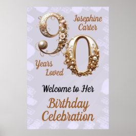 第90誕生日エレガントパーティー ポスター