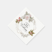 第90誕生日エレガントフローラ12月 スタンダードカクテルナプキン (角)