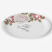 第90誕生日エレガント12月フローラ ペーパープレート (アングル)