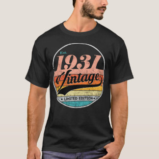 第90誕生日ギフトレトロヴィンテージ1931年90年 Tシャツ