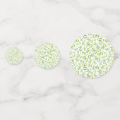 第90誕生日クールな数パターン緑および白 コンフェッティ (正面)