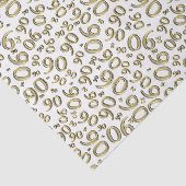 第90誕生日クールな数パターン金ゴールドおよび白 薄葉紙 (詳細)