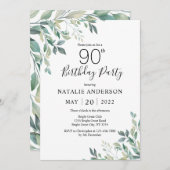 第90誕生日グリエレガントーンユーカリ 招待状 (正面/裏面)