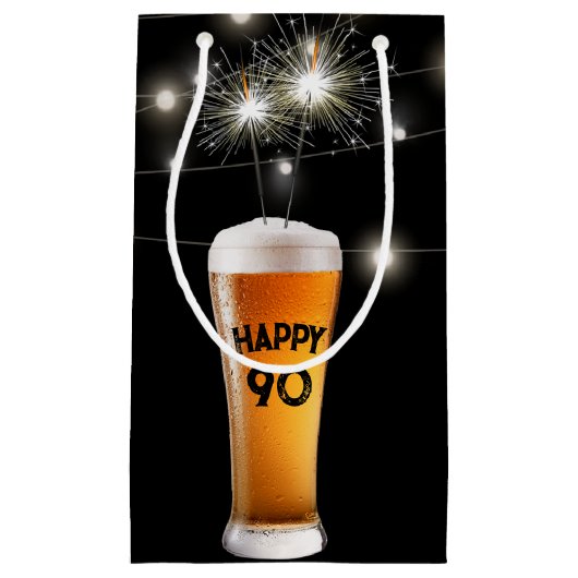 第90誕生日スパーカーinビール スモールペーパーバッグ (正面)