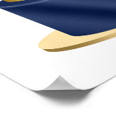 第90誕生日ネイビーブルーバルーンケーキウェルカム ポスター (角)