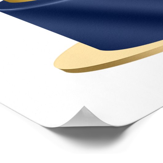 第90誕生日ネイビーブルーバルーンケーキウェルカム ポスター (角)