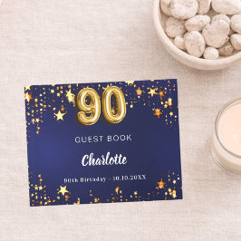 第90誕生日ネイビーブルー金ゴールド星 ゲストブック